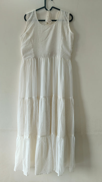 Bright White One Piece Western Gown